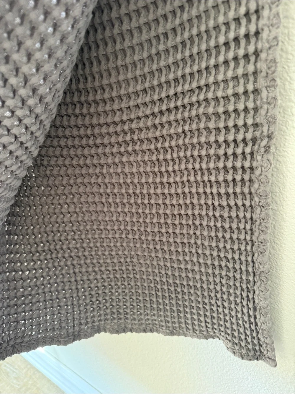 Parachute Waffle Textured Bath Towel Set of 2 Gray 100% Cotton